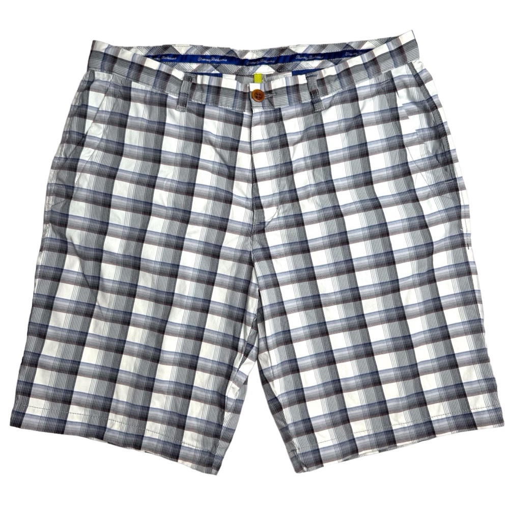 Tommy Bahama Plaid Stretch Shorts Preppy Classic Nautical Coastal Beach Bum Golf